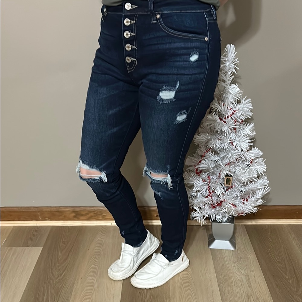 KanCan - Dark Blue Distressed Jeans